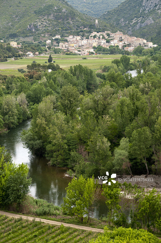 罗克布伦小镇与奥布河风光图片素材
