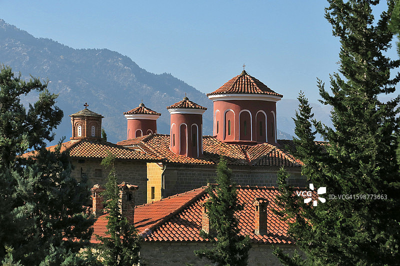 Agios Stephanos修道院，位于梅泰奥拉卡兰巴卡图片素材