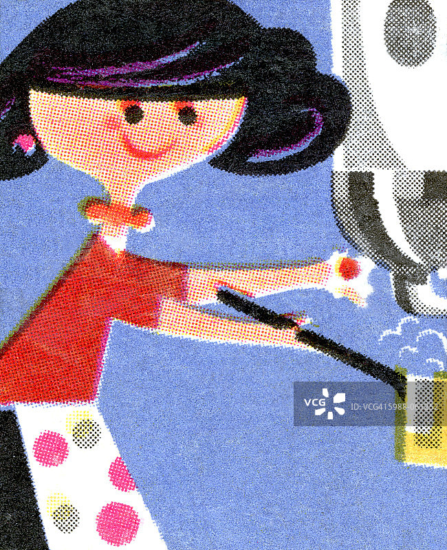 手持锅的女人图片素材