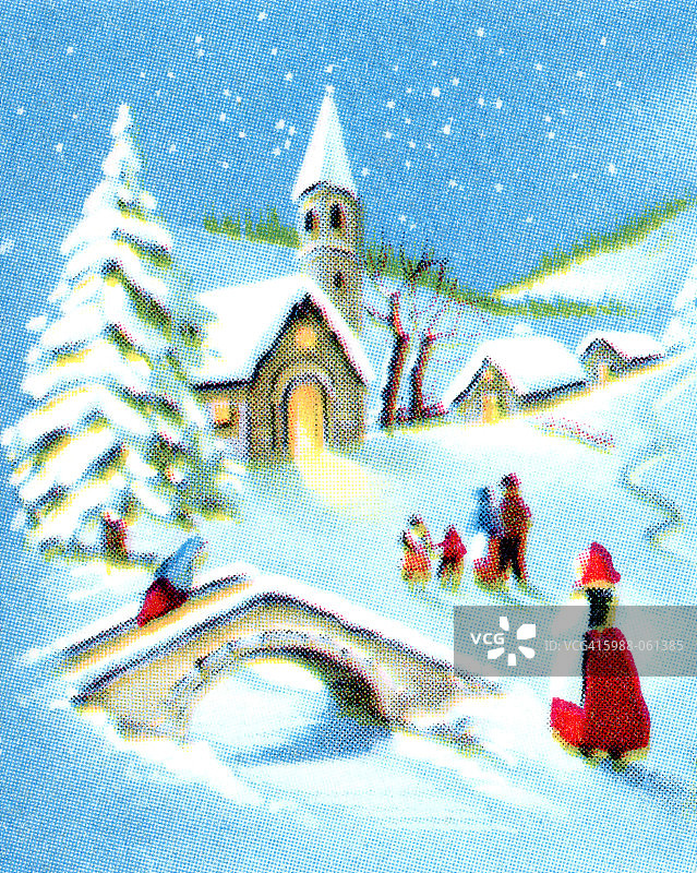 雪中人物图片素材