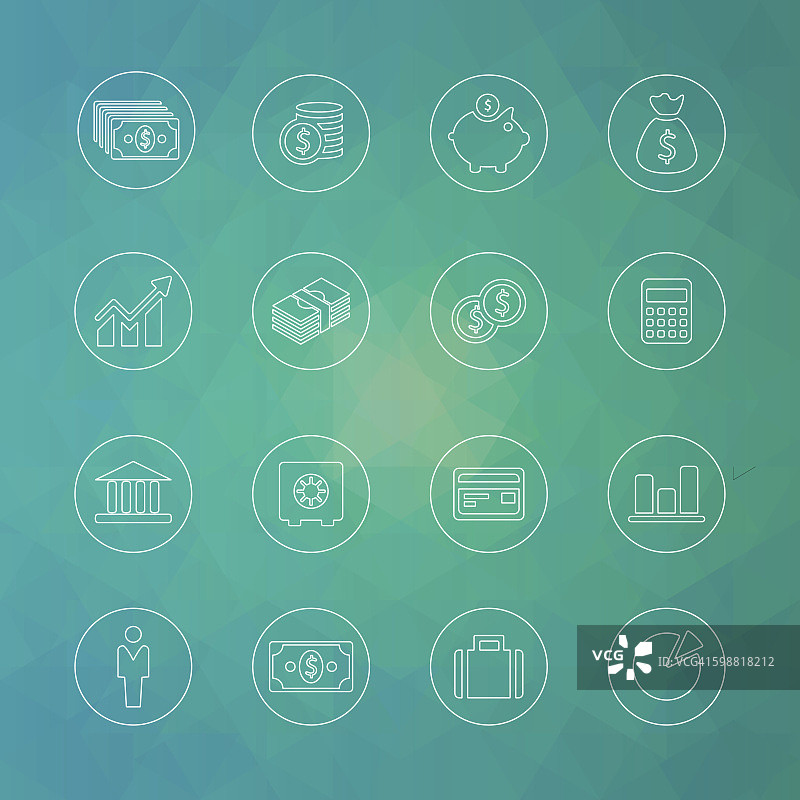 金钱图标 - 细线 - 圆圈图片素材