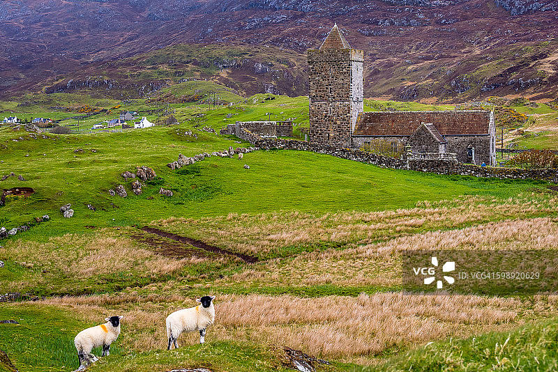 圣克莱门特教堂，罗德尔，羔羊，哈里斯岛图片素材