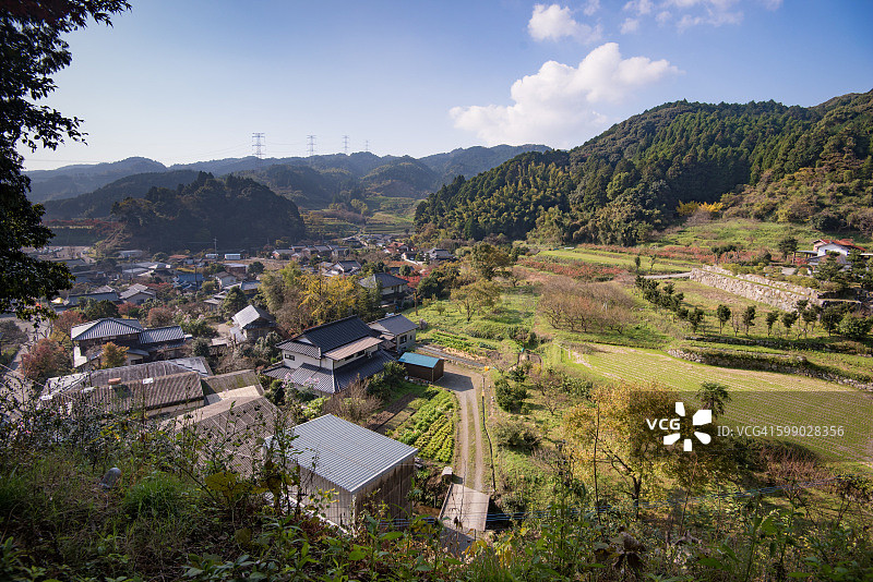 从大兴善寺眺望日本九州太宰府村图片素材
