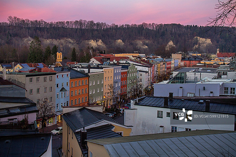 德国瓦瑟堡的日落图片素材