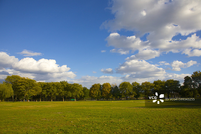 皇后区法拉盛草甸公园的绿色草坪图片素材