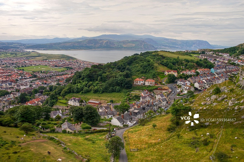 兰迪德诺和康威湾鸟瞰图图片素材