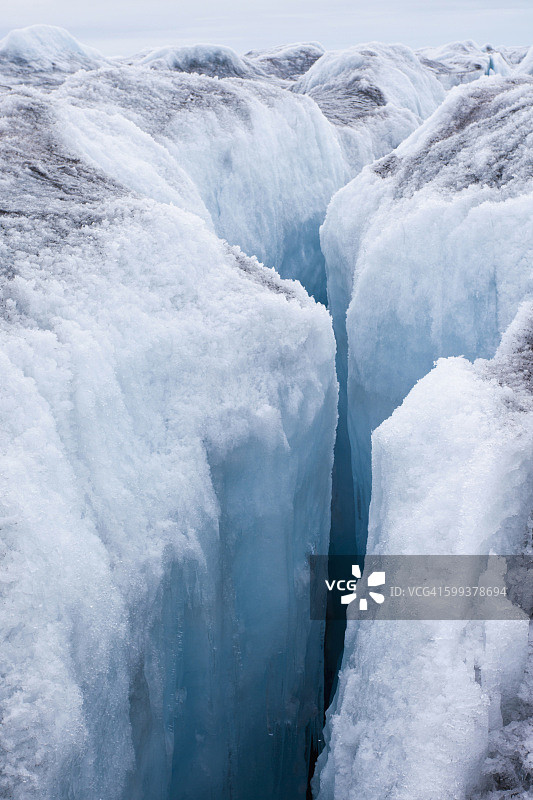 格陵兰冰盖 - 冰川裂缝图片素材