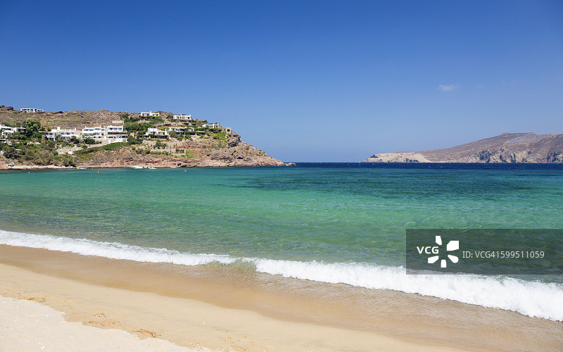 米科诺斯岛帕诺莫斯湾风光图片素材