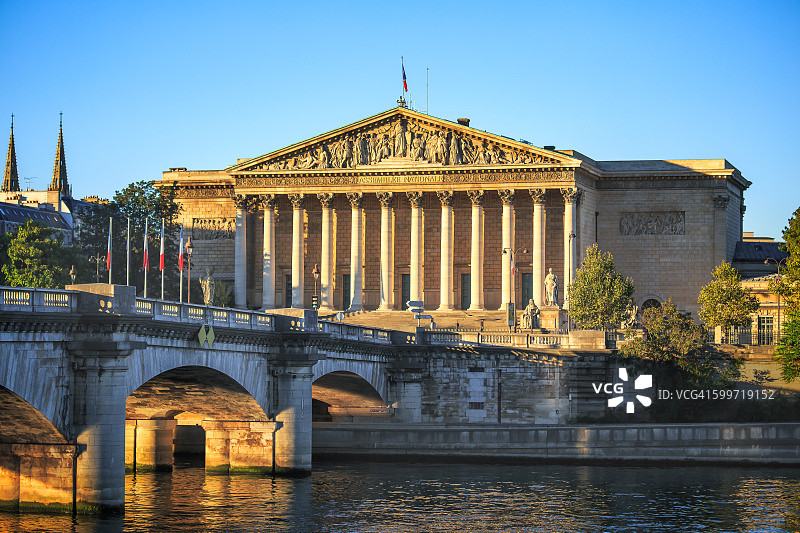 巴黎国民议会老建筑（波旁宫，法国）图片素材