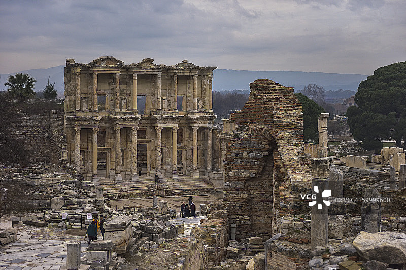 伊兹密尔的塞尔苏斯罗马图书馆，土耳其图片素材