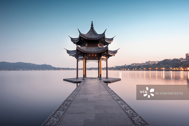 中国杭州西湖集贤亭图片素材