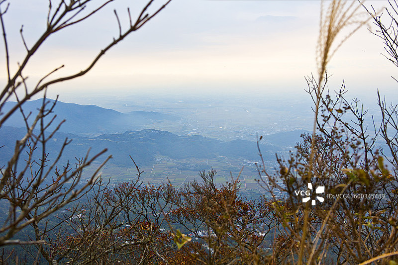 筑波山航拍景观图片素材