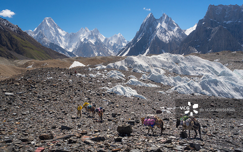 前往Concordia营地的徒步小径，K2徒步图片素材