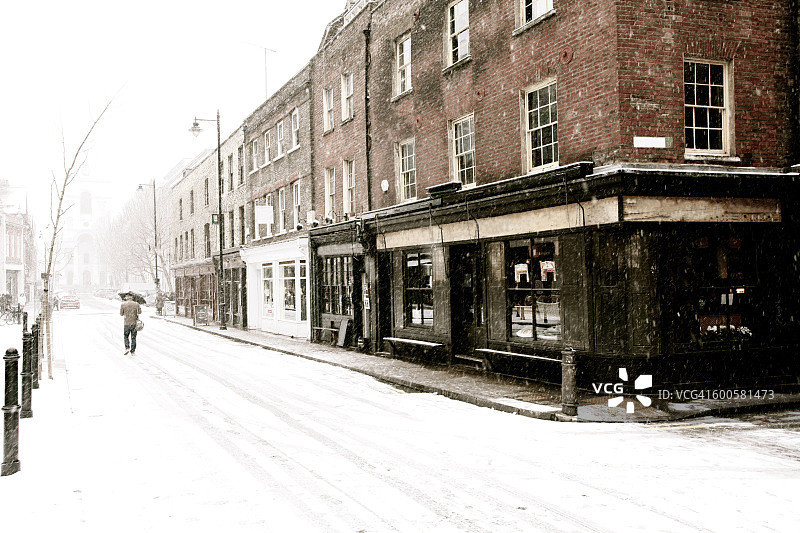 伦敦的下雪天图片素材