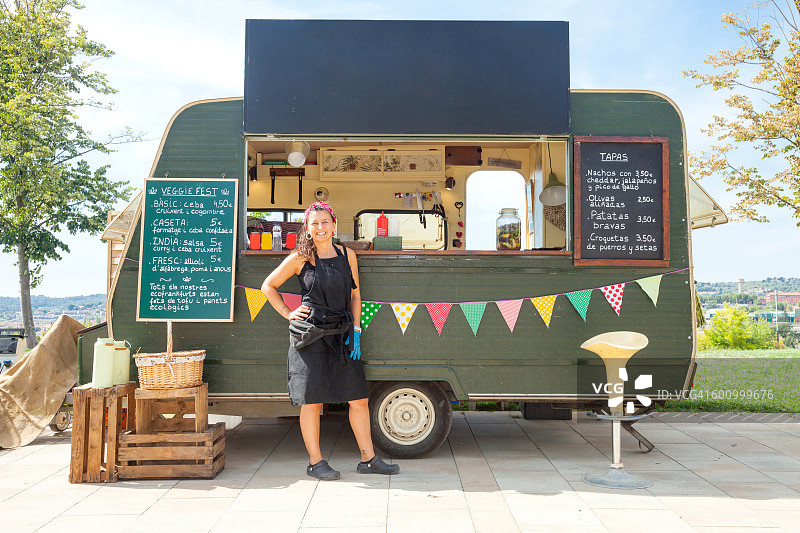 街头餐车图片素材