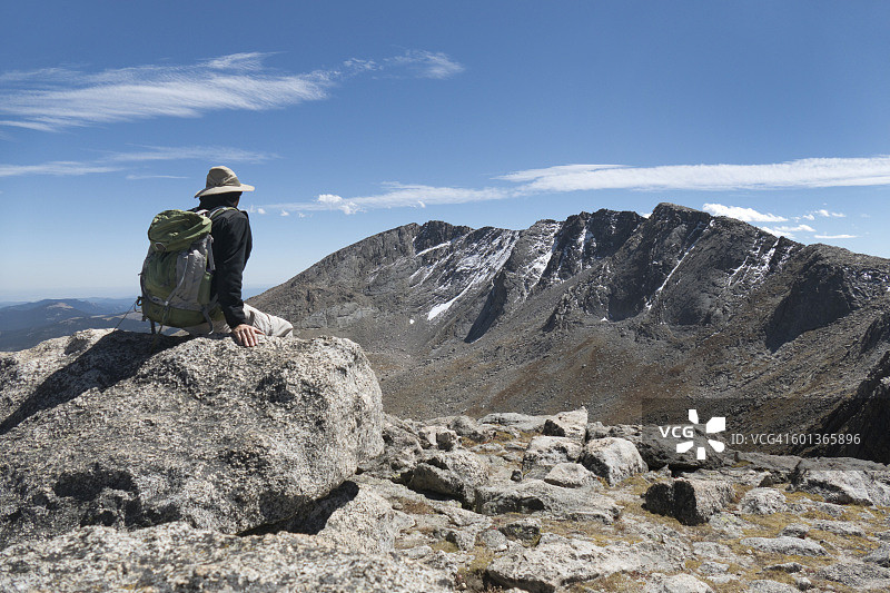 斯帕尔丁山徒步旅行者，埃文斯山，落基山脉前沿，科罗拉多州图片素材