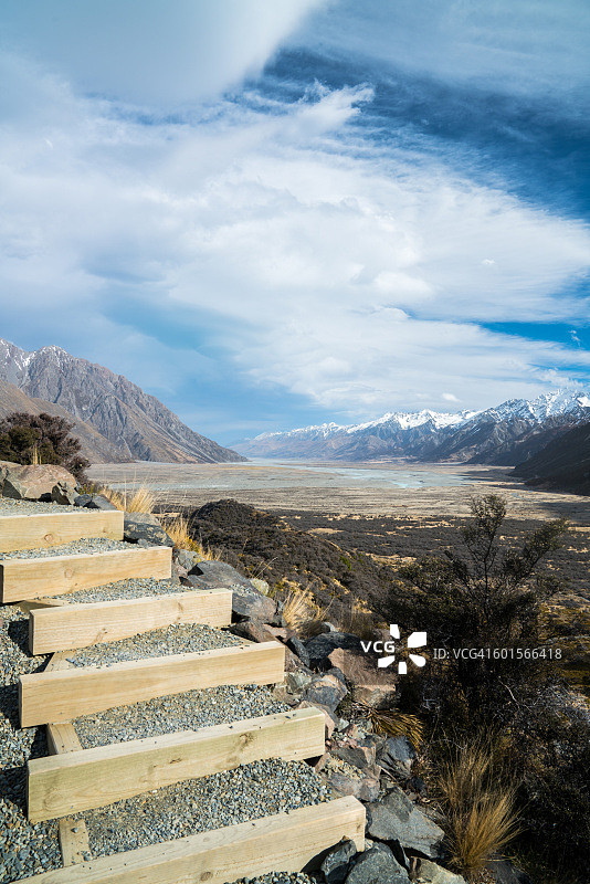 库克山国家公园塔斯曼山谷步道图片素材