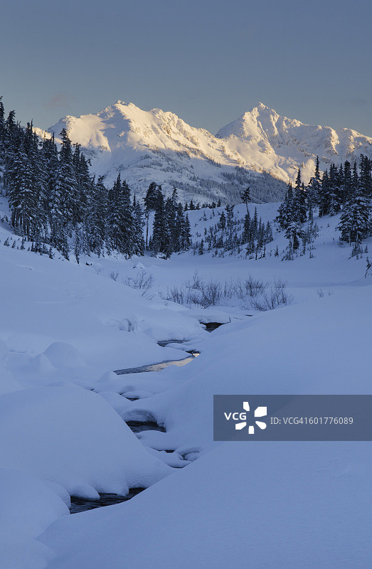 北喀斯喀特山的冬天图片素材