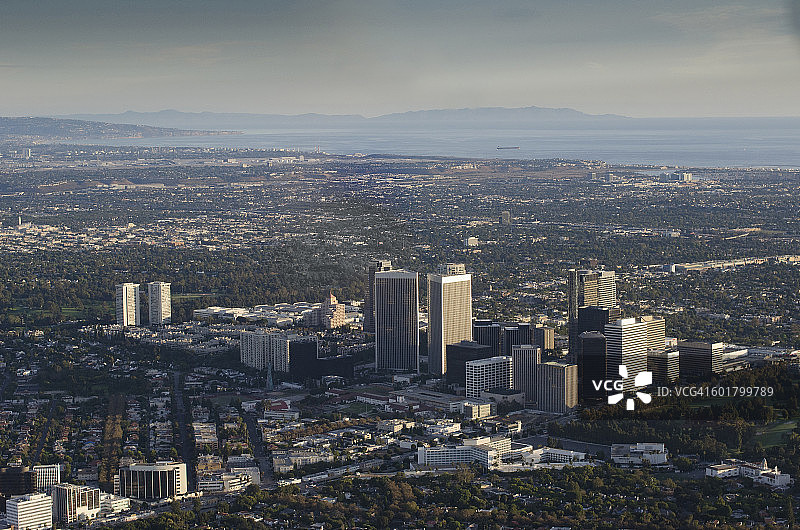 美国加利福尼亚州洛杉矶城市景观鸟瞰图片素材