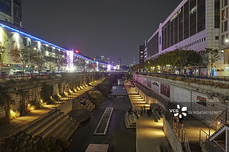 清溪川路旁的运河图片素材