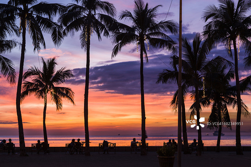 马尼拉湾的日落图片素材