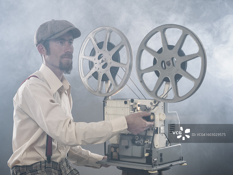 电影放映员肖像图片素材