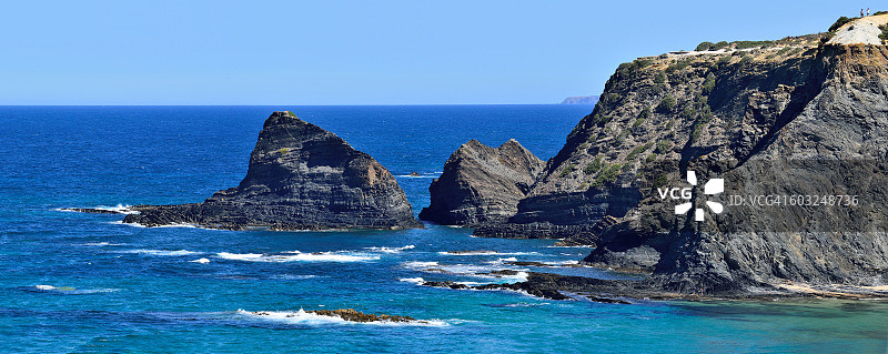 Odeceixe海滩岩石图片素材