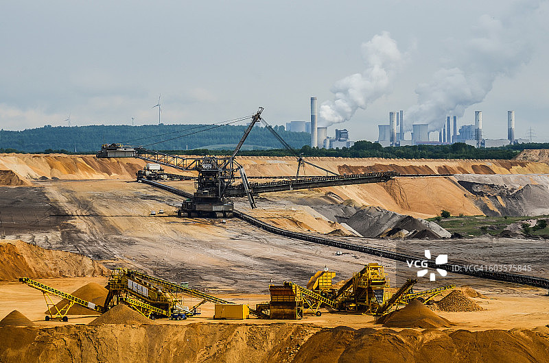 棕色煤炭露天矿区景观图片素材