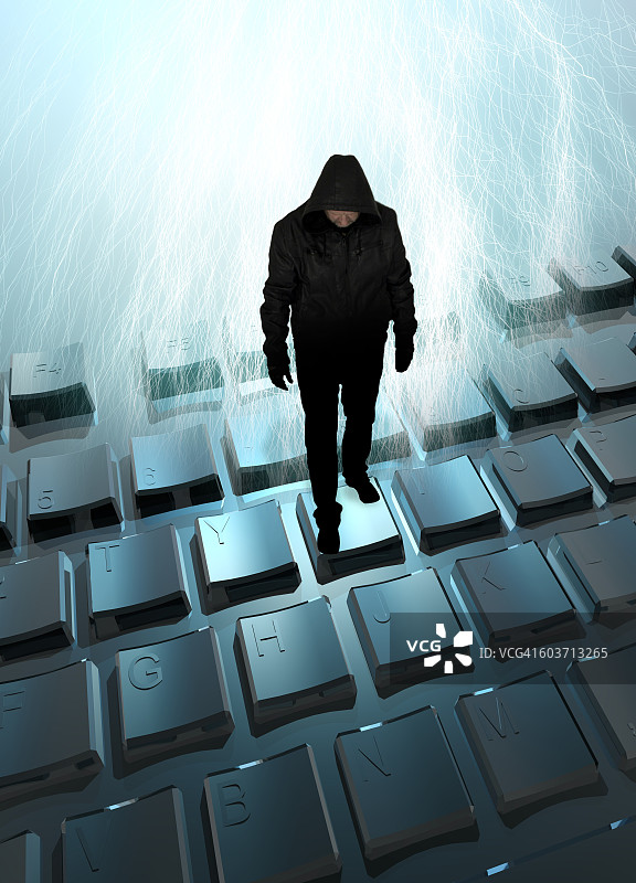 电脑黑客插画图片素材