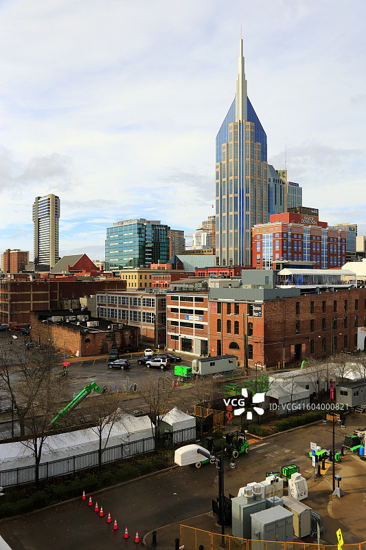 纳什维尔市中心与AT&T大厦景色图片素材