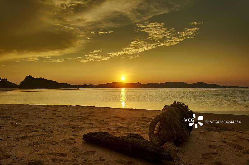 菲律宾海滩日落景观，亚洲图片素材