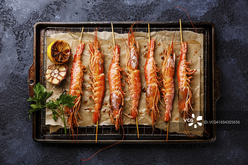 烤虾串图片素材
