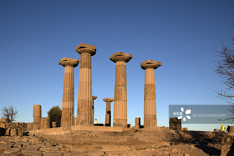 土耳其阿索斯雅典娜神庙日落景色图片素材