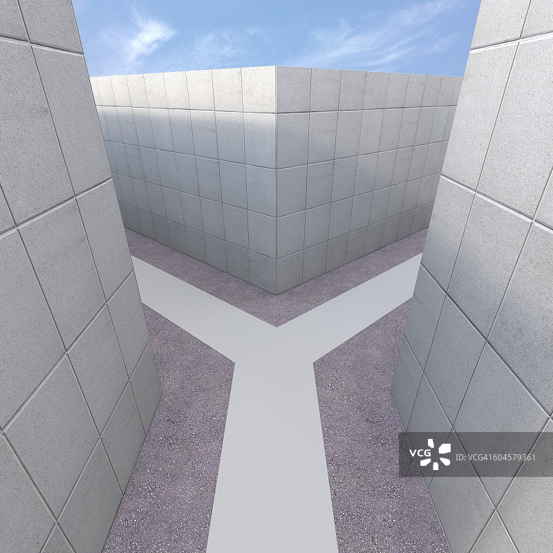 叉路，3D渲染图片素材