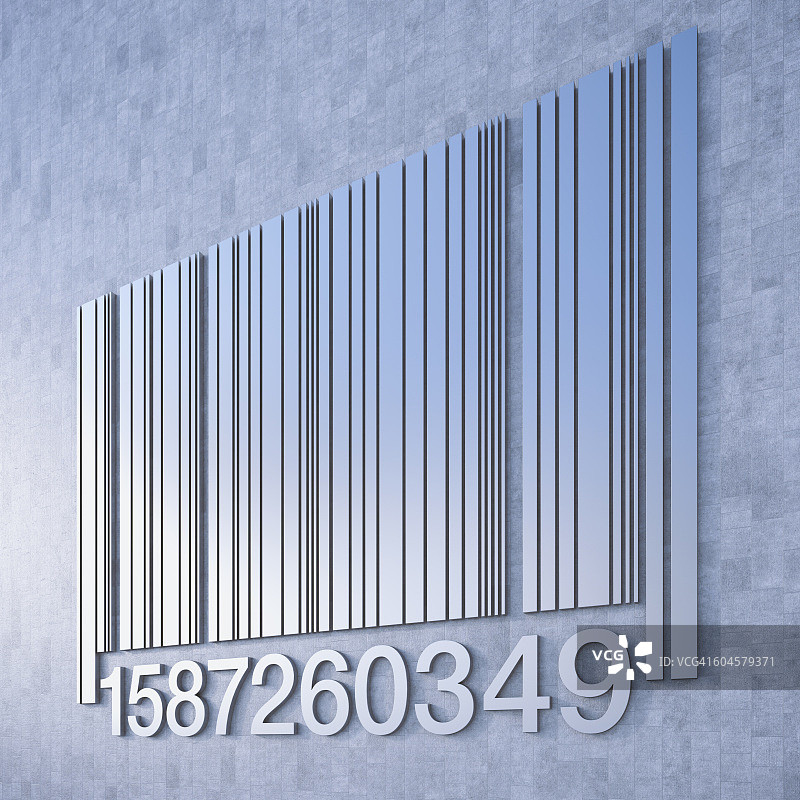 条形码特写3D渲染图片素材