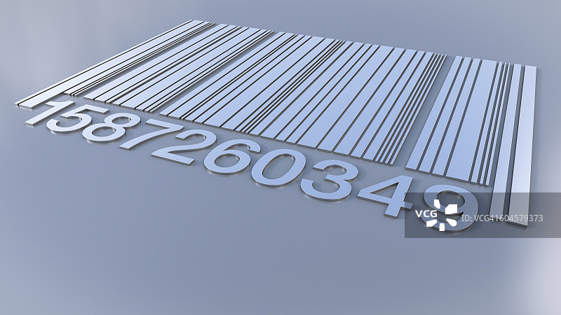 条形码特写3D渲染图片素材