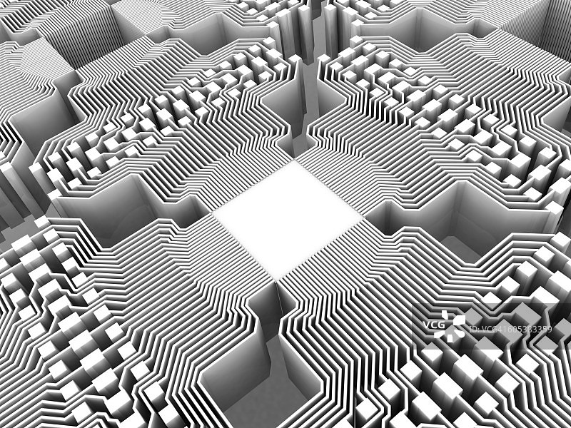 量子计算电子线路图片素材