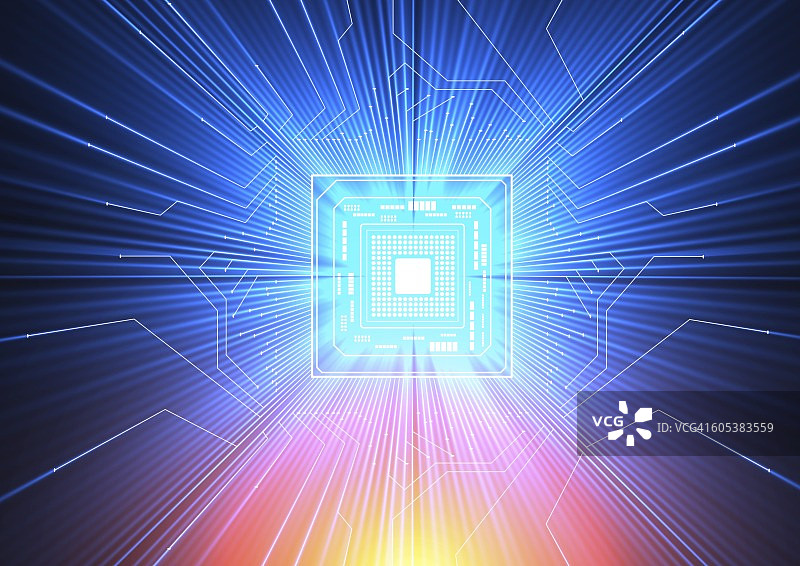 量子计算机电子线路图片素材