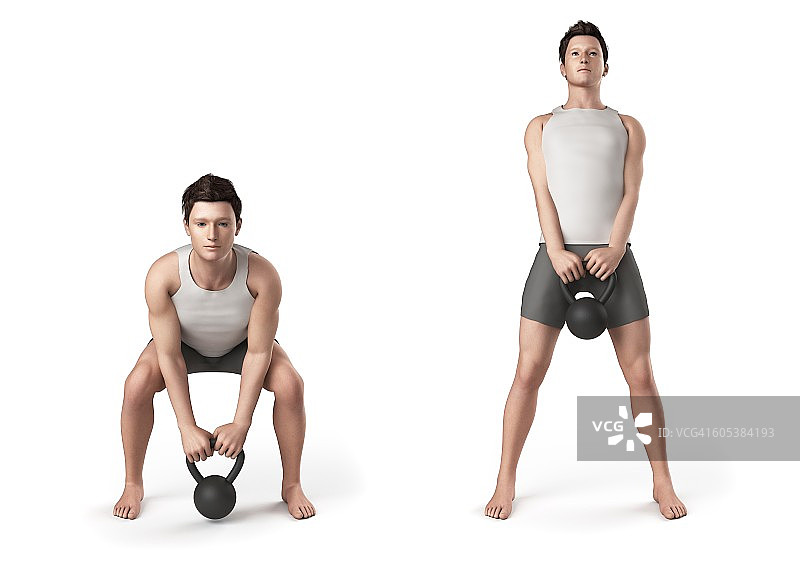 使用壶铃的人（插图）图片素材