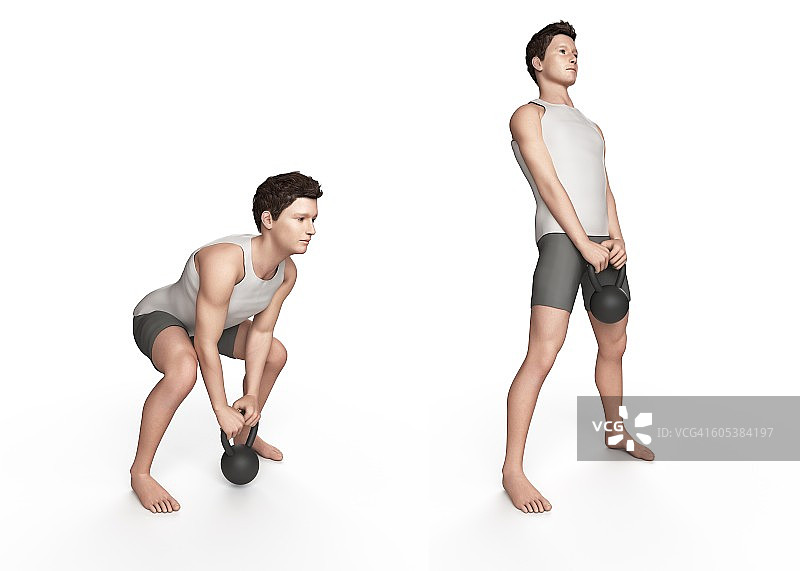 使用壶铃的人（插图）图片素材