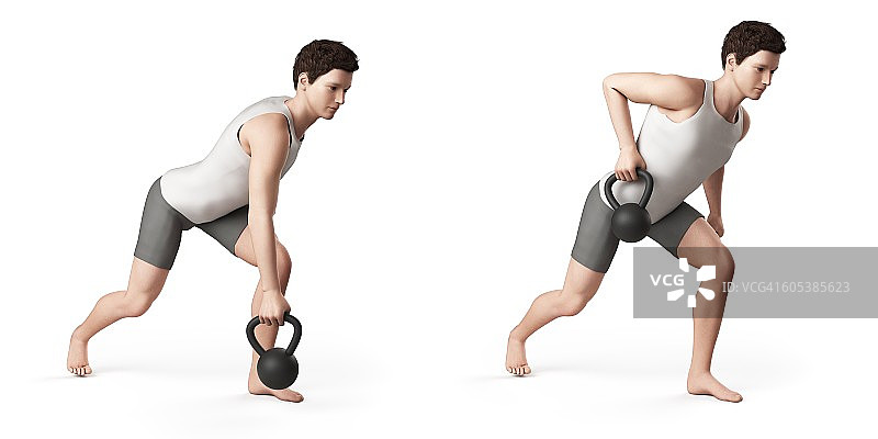 使用壶铃的人（插图）图片素材