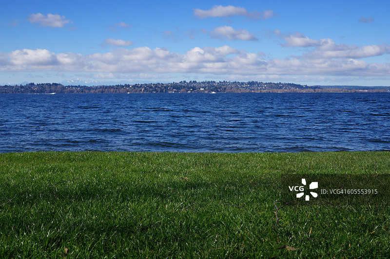 柯克兰滨水区的华盛顿湖图片素材
