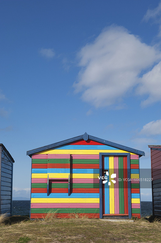 霍普曼的彩色海滩小屋，默里图片素材