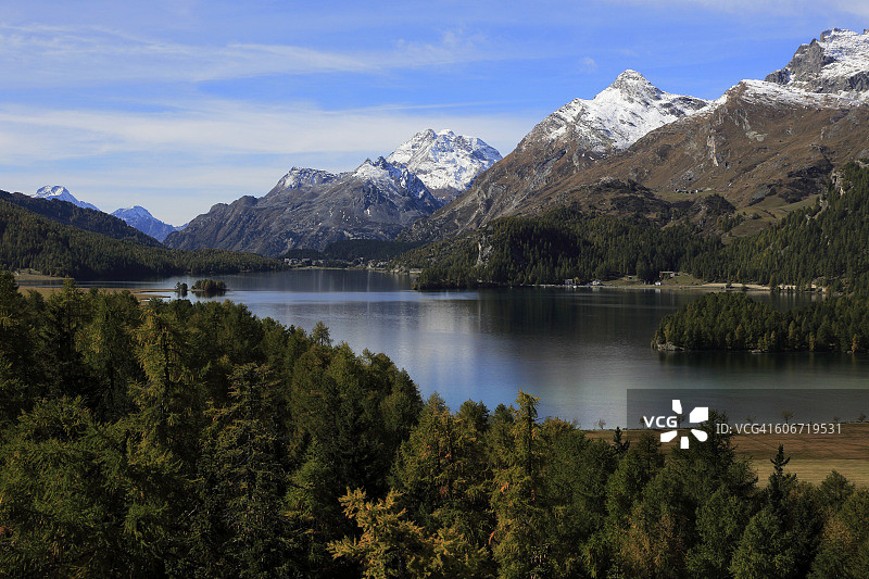 锡尔斯湖景色图片素材