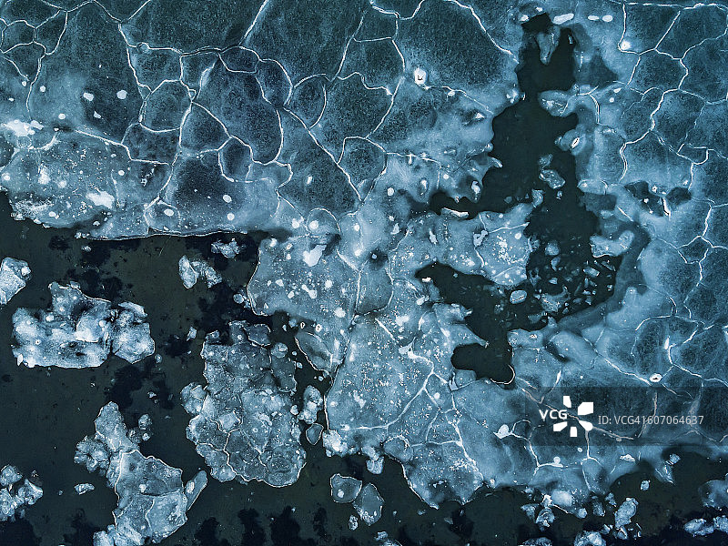 浮冰航拍图片素材