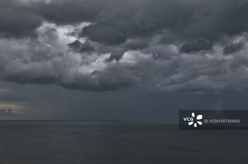 暴风雨带来阴暗天空的俯视图图片素材