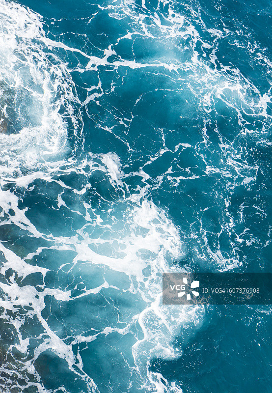 俯视海面与海浪图片素材
