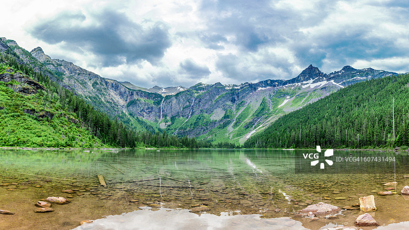 雪崩湖图片素材