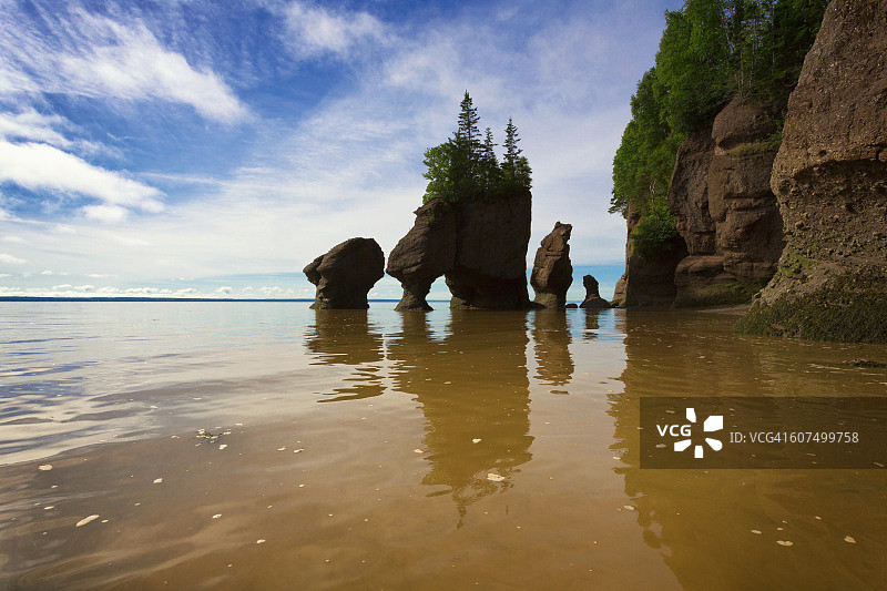 霍普韦尔岩石，高潮时的情人拱图片素材