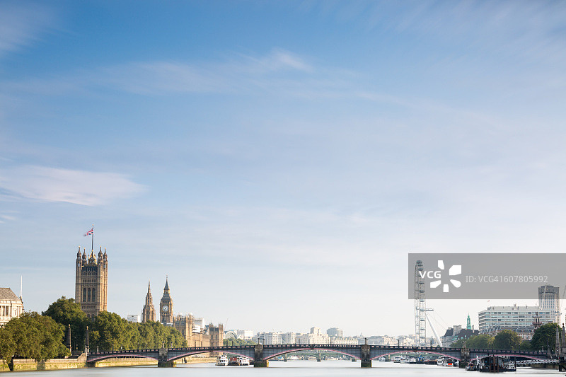 伦敦：议会大厦、伦敦眼、圣保罗大教堂图片素材